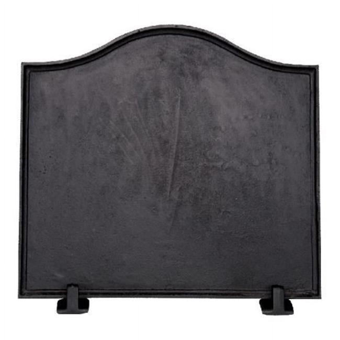 Small Black Cast Iron Fireplace Fireback, 17.5 x 16 Inches