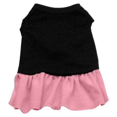 Plain Dress Black with Pink XS - 8