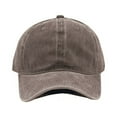thumbnail image 1 of Plain Dyed Washed 100% Cotton Adjustable Baseball Cap Women & Men (Brown), 1 of 1