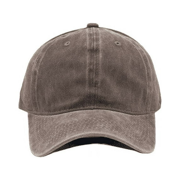 Plain Dyed Washed 100% Cotton Adjustable Baseball Cap Women & Men (Brown)