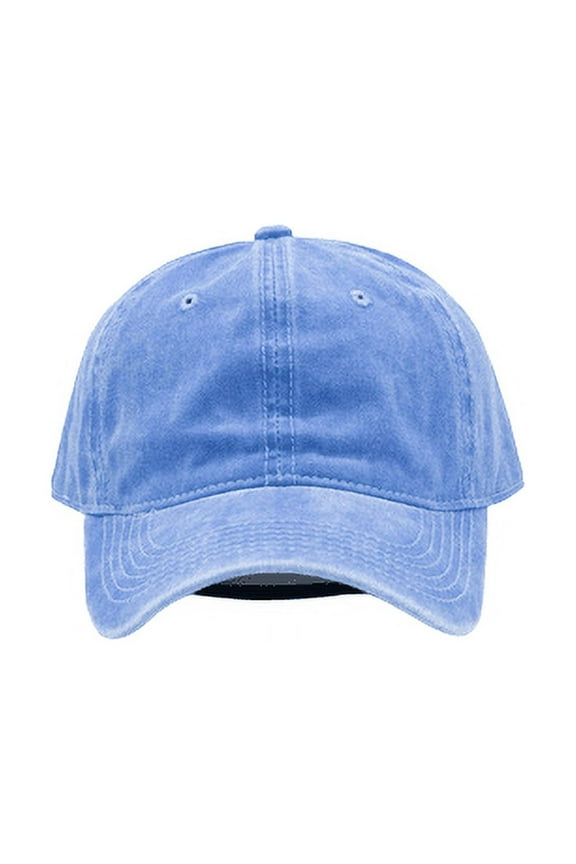 Plain Dyed Washed 100% Cotton Adjustable Baseball Cap Women & Men (Sky Blue)