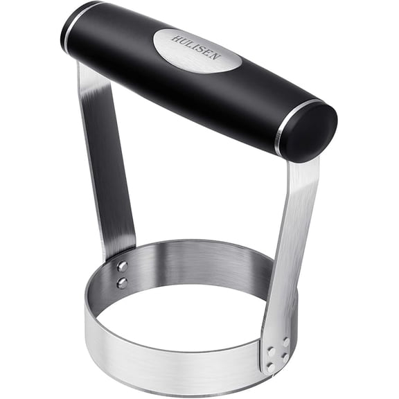 HULISEN Plain Edge Food Chopper, 3 Inch Manual Hand Chopper Dicer, Stainless Steel Round Handheld Food Cutter with Grip Handle, Chop Cabbage, Boiled Egg, Nut, Fruit, Vegetable, Meat for Salad
