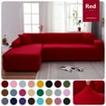 thumbnail image 1 of Plain Elastic Sofa Covers for Living Room Solid Color Spandex Sectional Corner Sofa Slipcovers Couch Cover, 1 of 7