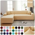 thumbnail image 1 of Plain Elastic Sofa Covers for Living Room Solid Color Spandex Sectional Corner Sofa Slipcovers Couch Cover, 1 of 7