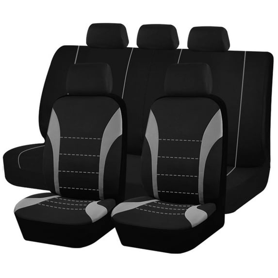 Plain Fabric Car Seat Cover Set Sports Design Biocolor Stylish Car Seat Protect Fit for Most Car