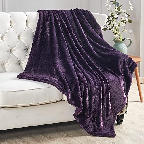 Plain Faux Throw Blanket, 60'' x 80'' Silky Smooth Bed Couch Cover