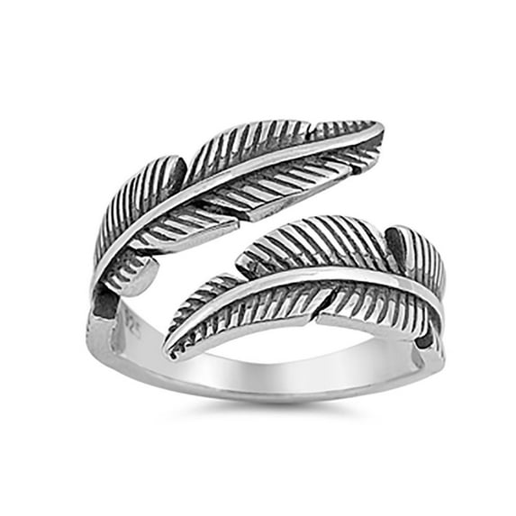 Plain Feather Band Ring 925 Sterling Silver Size 7