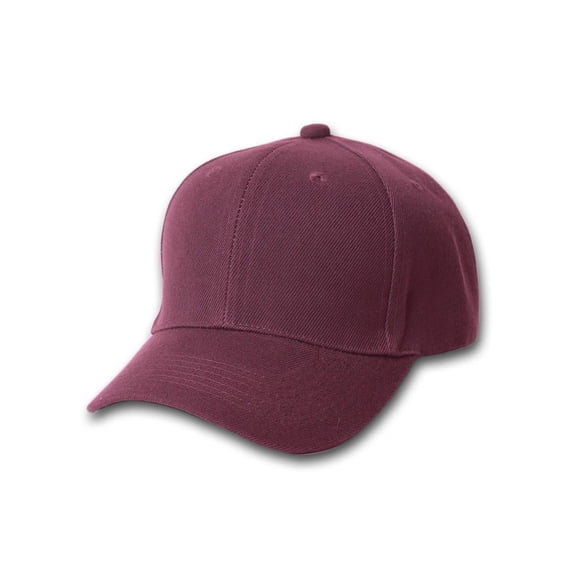 Plain Fitted Curve Bill Hat, Maroon 7 1/8