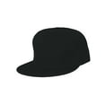 thumbnail image 1 of Plain Fitted Flat Bill Hat - Black, 7 1/2, 1 of 2