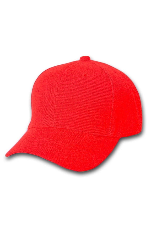 Plain Fitted Hat - Red, 7