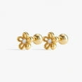 thumbnail image 1 of Plain Flower Laser Cut Screw Back Earrings, 1 of 4