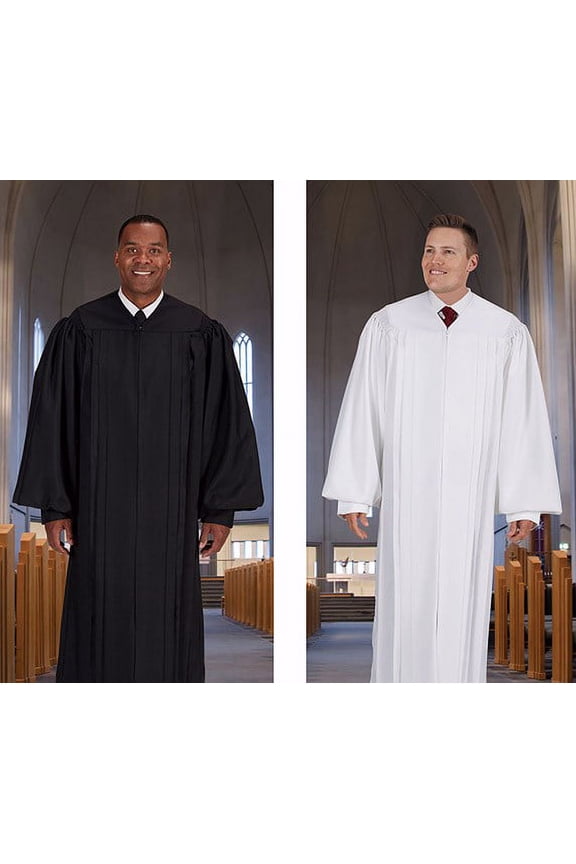 Plain Front Pulpit Robe, White 55