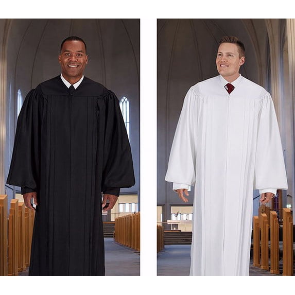 Plain Front Pulpit Robe, White 57