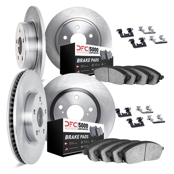 Plain Front and Rear Brake Kit for Acura ILX 2017-2022 Silver Gray Cast Iron