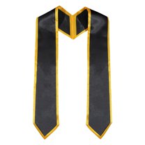 Plain Graduation Stoles, 68.9" Black Gold Edge Graduation Sash Graduation Decorations, Graduation 2025 Shoulder Strap Graduation Stoles Decor, for Students 2025 Graduation Party Decorations Gifts
