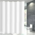 thumbnail image 1 of Plain Gray Thickened Polyester Shower Curtain Fabric Bathroom Partition Door Curtain Water Resistant Quick Dry Reinforced Grommets 100x180cm Modern, 1 of 3