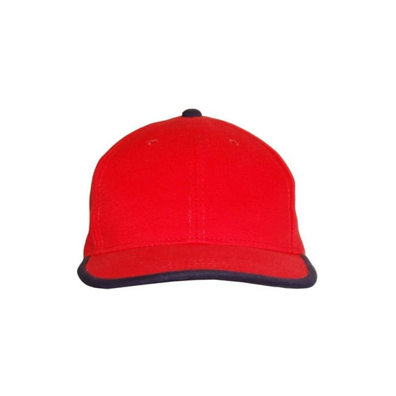 Plain Hat Adjustable Colored Tip, Red