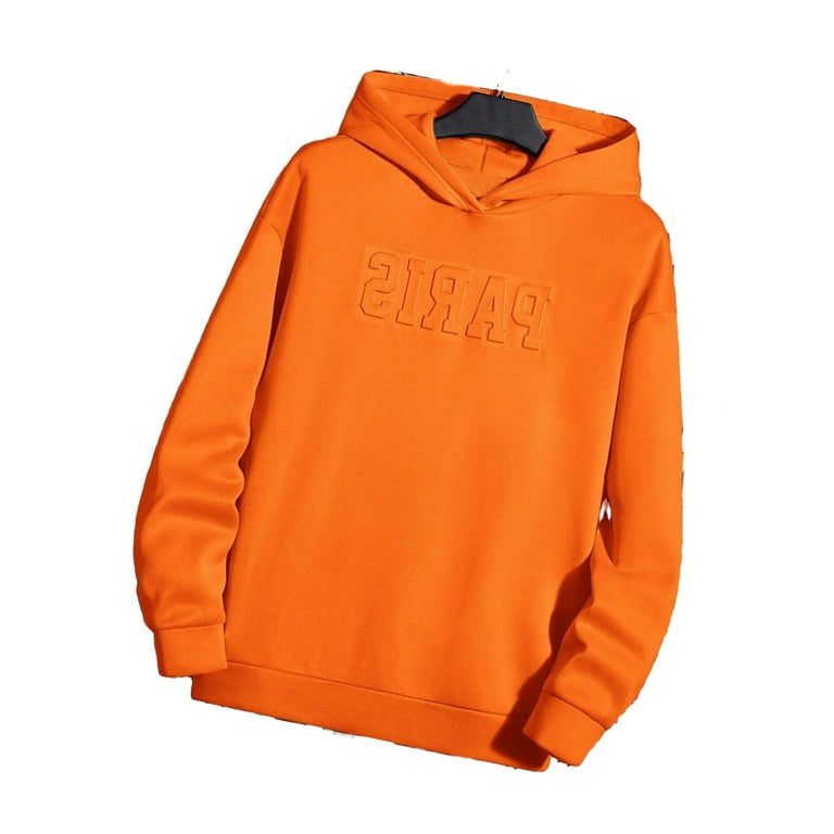 Plain orange hoodie mens hotsell