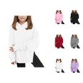 thumbnail image 1 of Plain Hoodies for Girls Boys Kids Long Sleeve Thumb Hole Side Slit Loose Hooded Sweatshirt Pullover Tops, 1 of 8