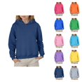 thumbnail image 1 of Plain Hoodies for Kids Long Sleeve Fall Winter Casual Basic Hooded Sweatshirt for Boys Girls Children Pullover Tops, 1 of 1