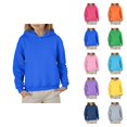 thumbnail image 1 of Plain Hoodies for Kids Long Sleeve Fall Winter Casual Basic Hooded Sweatshirt for Boys Girls Children Pullover Tops, 1 of 1