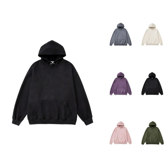 Plain Hoodies for Men 2025 Fall Winter Long Sleeve Essentials Hooded Sweatshirt with Pockets Pullover Mens Hoodies