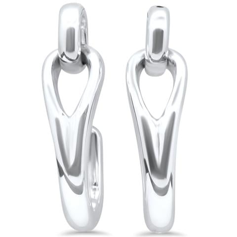 Plain J Hoop .925 Sterling Silver Earrings