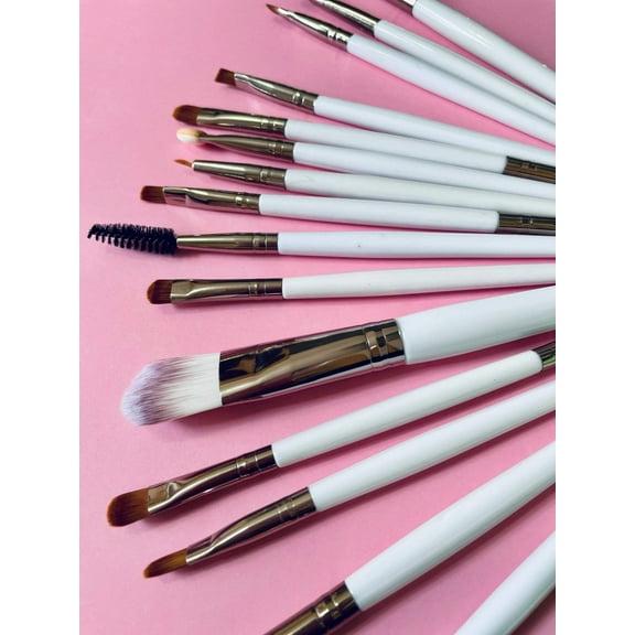 Plain Jane Solid Colored Cosmetic Makeup Brushes 15pc