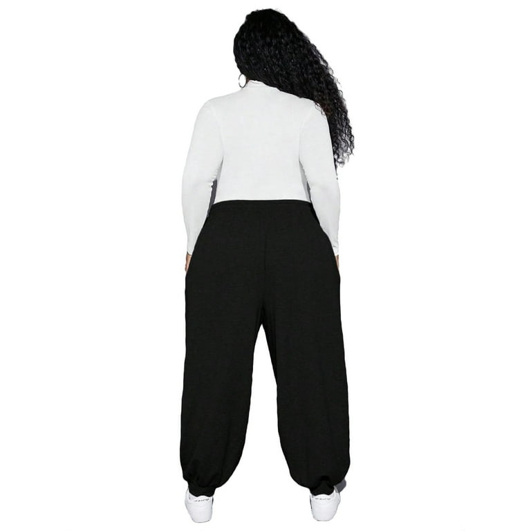 Plain Jogger Black Plus Size Sweatpants