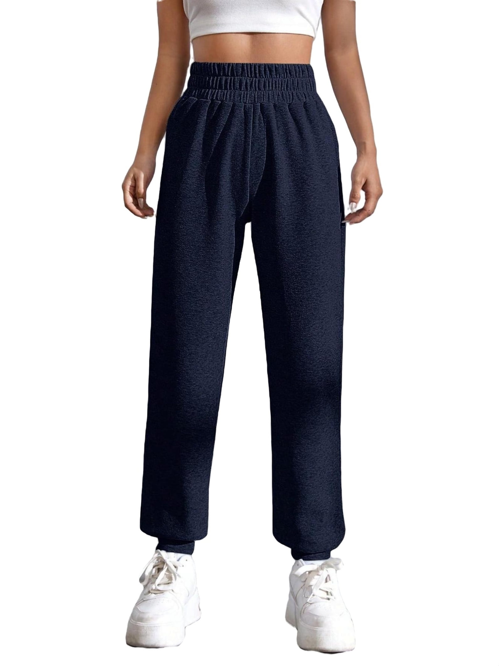 Plain Jogger Navy Blue Women Sweatpants (Women's) - Walmart.com
