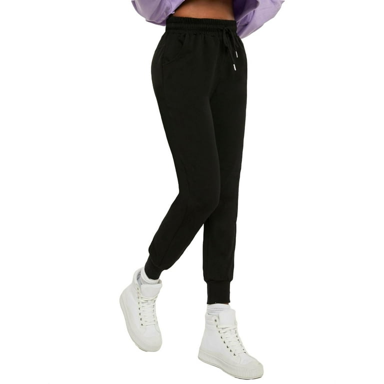 Walmart black joggers womens hotsell