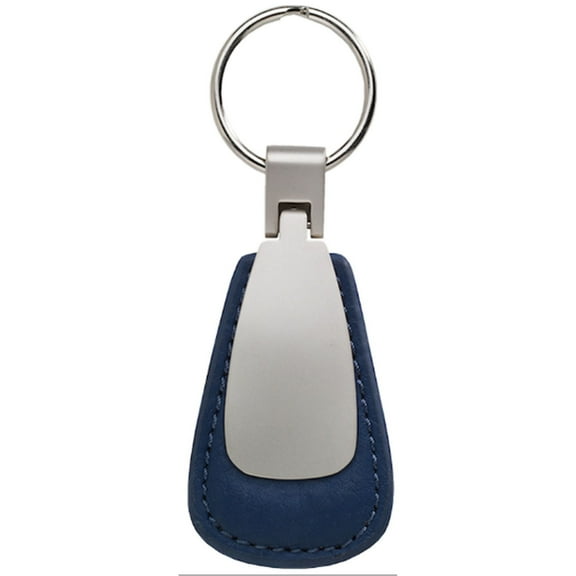 Plain Leather Teardrop Key Chain (Blue)
