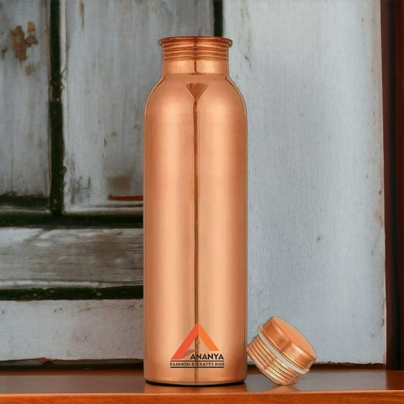 Plain Matt Copper Water Bottle 950 ml Ayurvedic Pure Copper Vessel For Drinking Health Benefits
