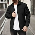 thumbnail image 1 of Plain Mens Jackets Waffle Knit Lightweight Black Jacket Zip Up Casual Long Sleeve Men's Clothing, 1 of 3