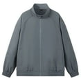 thumbnail image 1 of Plain Mens Shirts Zip Up Workout Blue Jacket Fall Long Sleeve Windproof Mens Coats Winter, 1 of 8