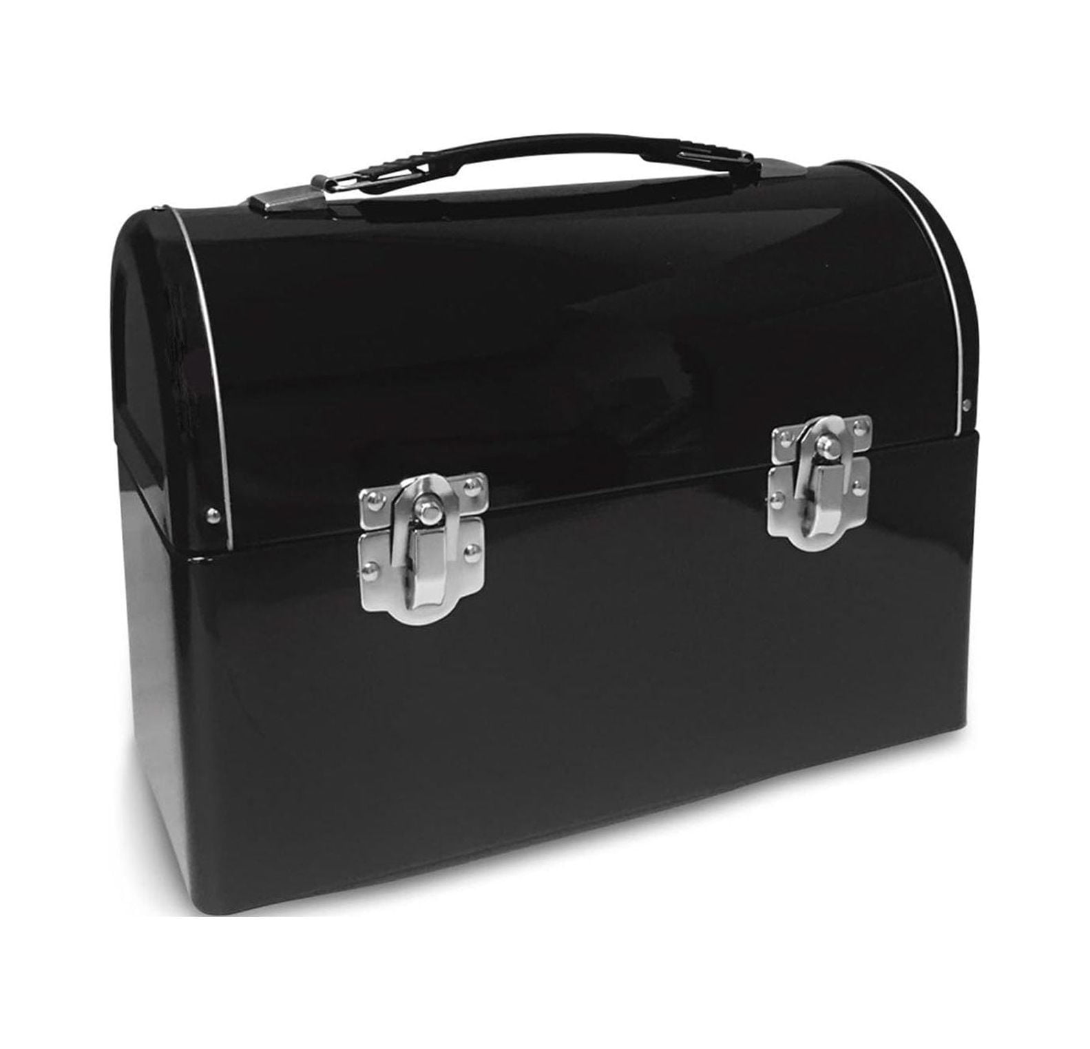 Plain Metal Dome Lunch Box Black