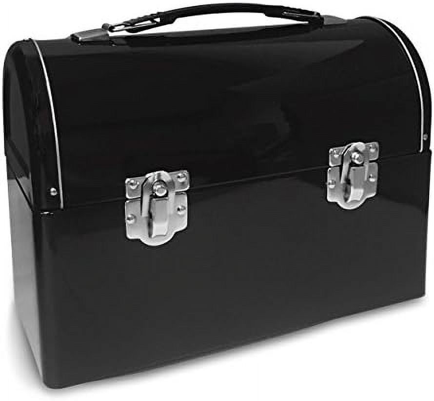 Plain Metal Dome Lunch Box Black