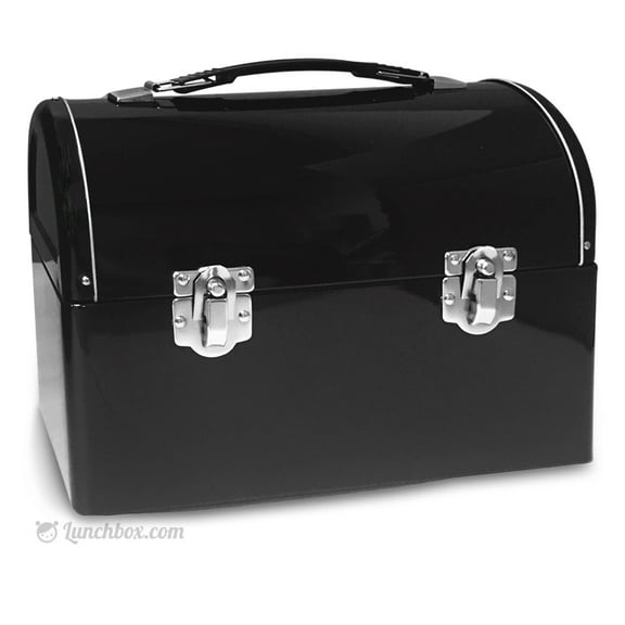 Plain Metal Dome Lunchbox - Black