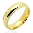 thumbnail image 1 of Plain Milgrain Wedding Band 14k Yellow Gold Ring Solid Polished Finish Comfort Fit, 5 mm Size 5, 1 of 1