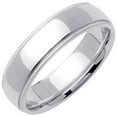thumbnail image 1 of Plain Milgrain Wedding Band Solid 14k White Gold Comfort Fit Ring Polished, 6 mm Size 8.5, 1 of 1