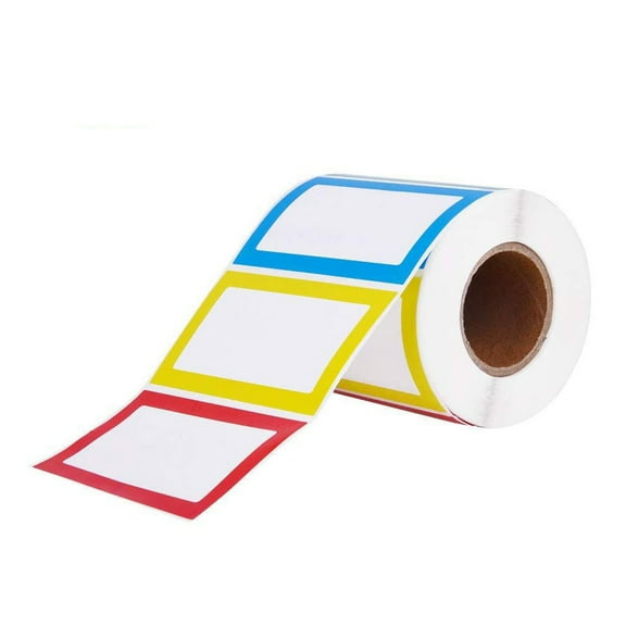 Plain Name Tag Stickers Colorful Border Name Tag Labels - 1 Volume - 150