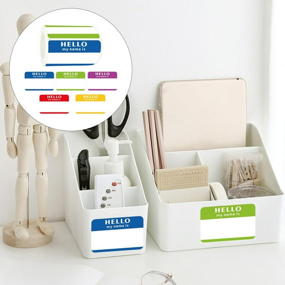 Plain Name Tags Sticker Labels Organizer Sticky Self 300 Labels Colorful for Statiry Notebook Embellishment Classroom Mailing Words