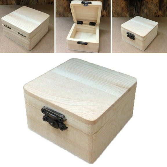 Plain Natural Wooden Packing Box Storage Box Storage Case Wooden Natural Handmade Smooth Home Storage Box