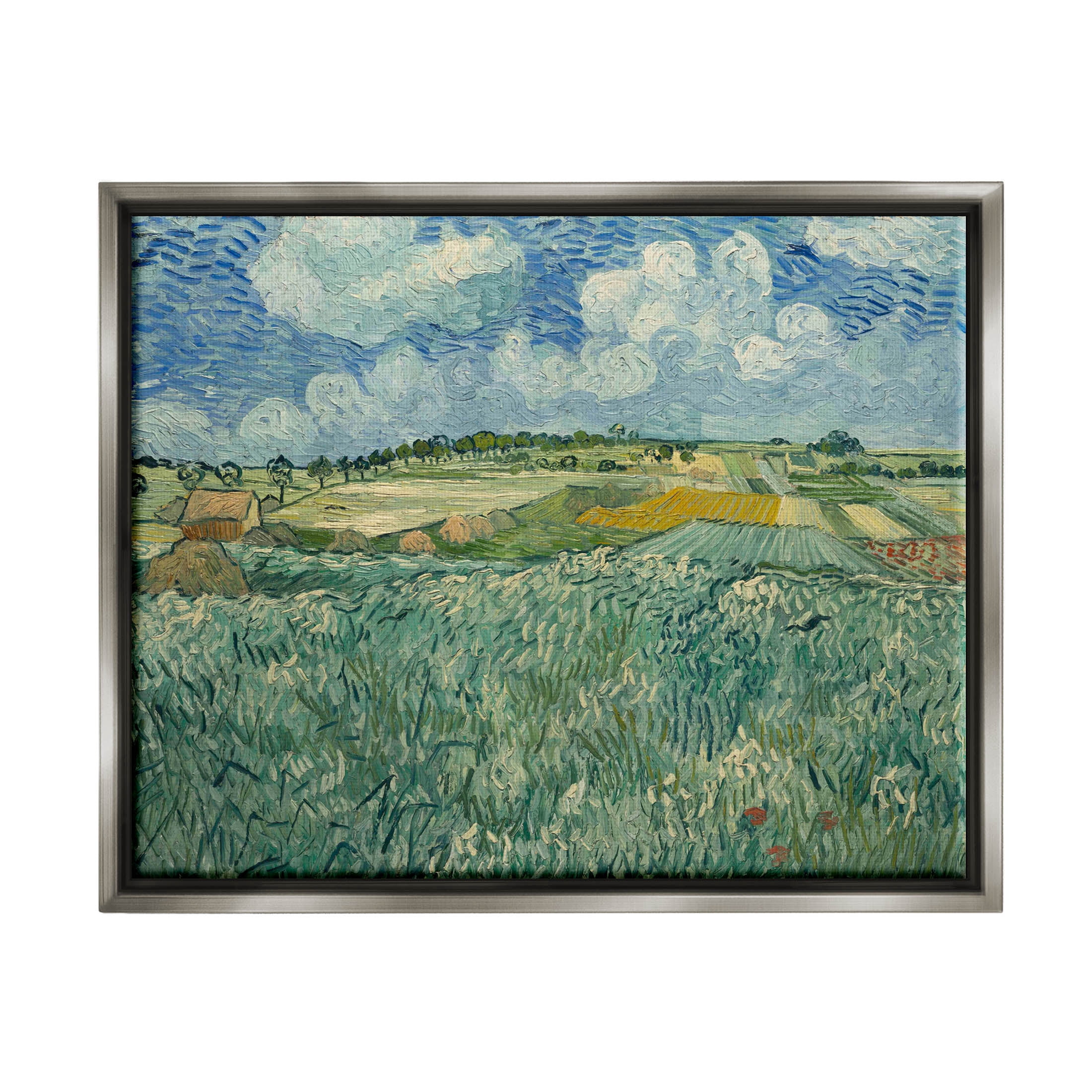 Plain Near Auvers With Rain Clouds Van Gogh Landscape Painting Luster Gray Framed Art Print Wall Art