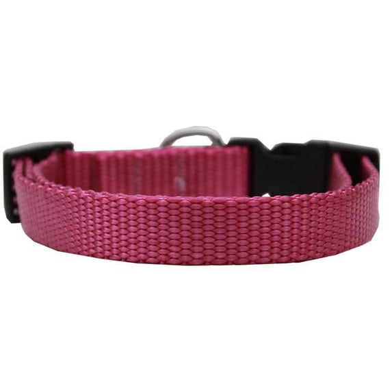 Plain Nylon Dog Collar, Rose - Extra Small