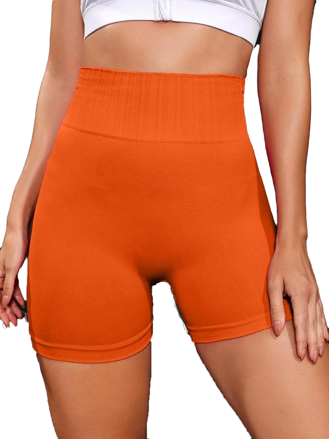 Plain Orange Women's Sports Shorts (Women's)