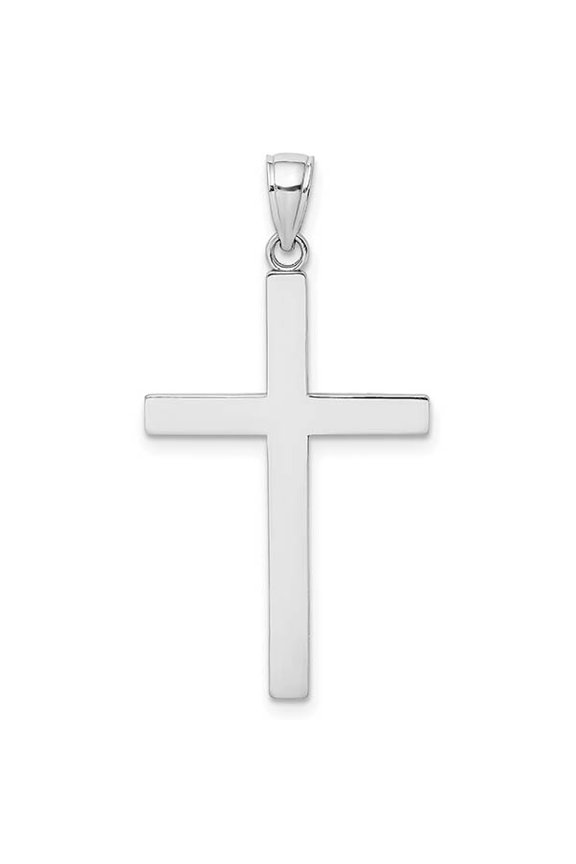 Plain Platinum Polished Cross Pendant for Men