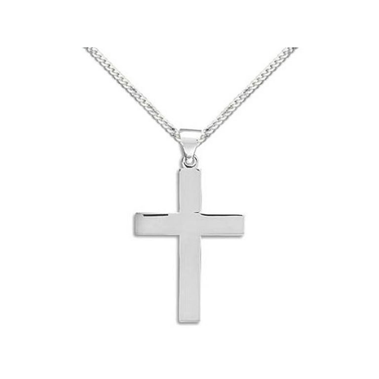 20 inch sterling silver cross necklace deals