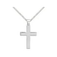 thumbnail image 1 of Plain Polished Sterling Silver Cross Necklace, 22-inch, 1 of 1