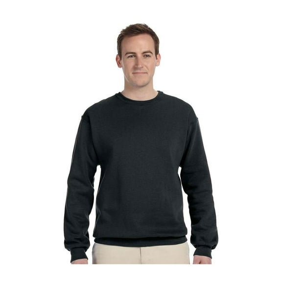 Plain Pullover Crew Neck Sweatshirt (Black) - Black - Sm
